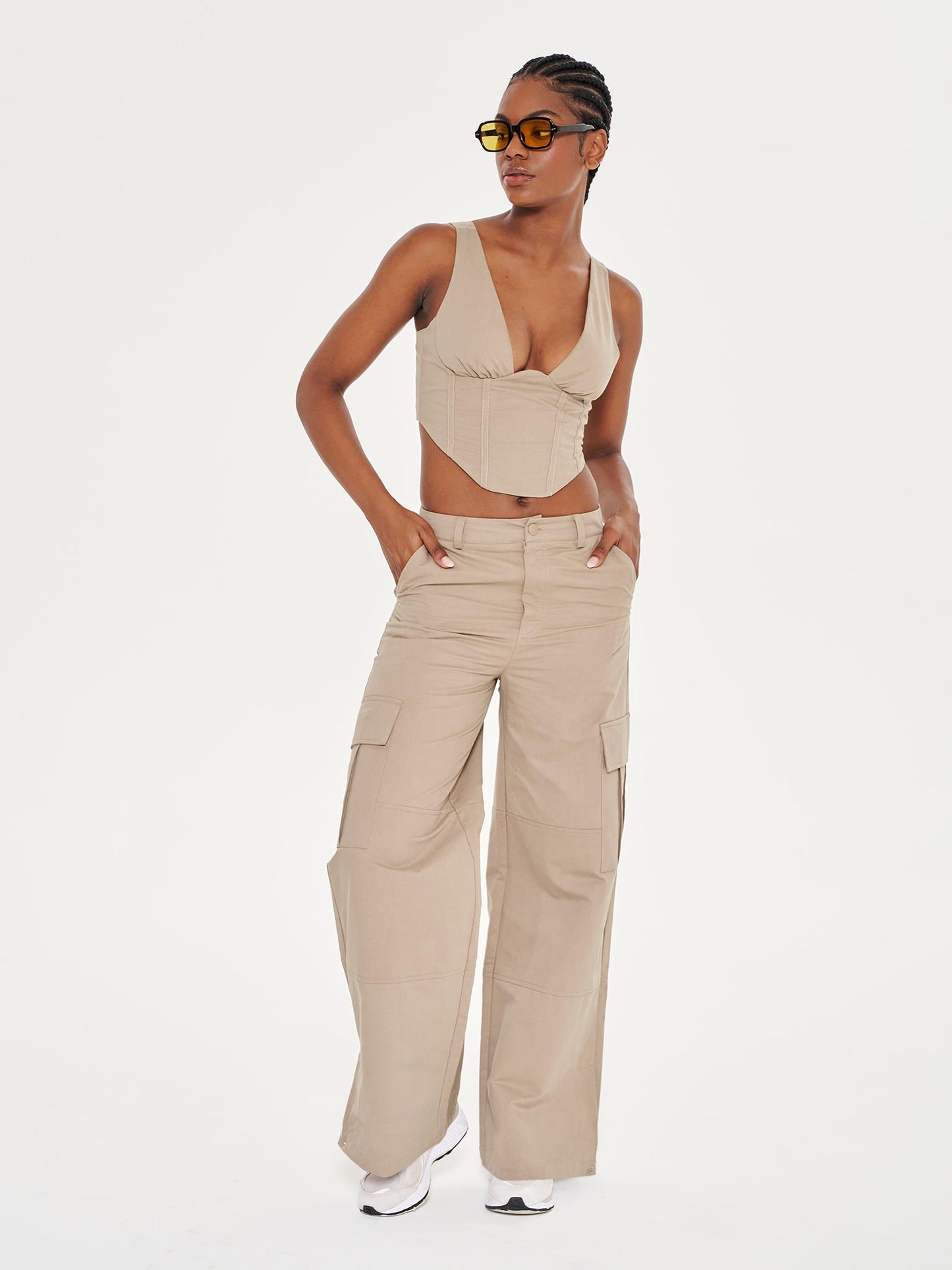 Plunge Corset Co-ord - Khaki
