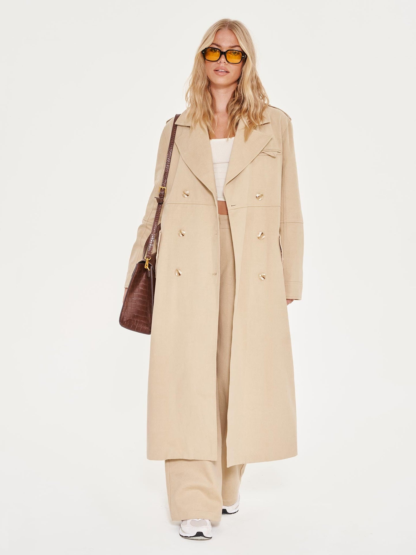 Belted Trench Coat - Stone