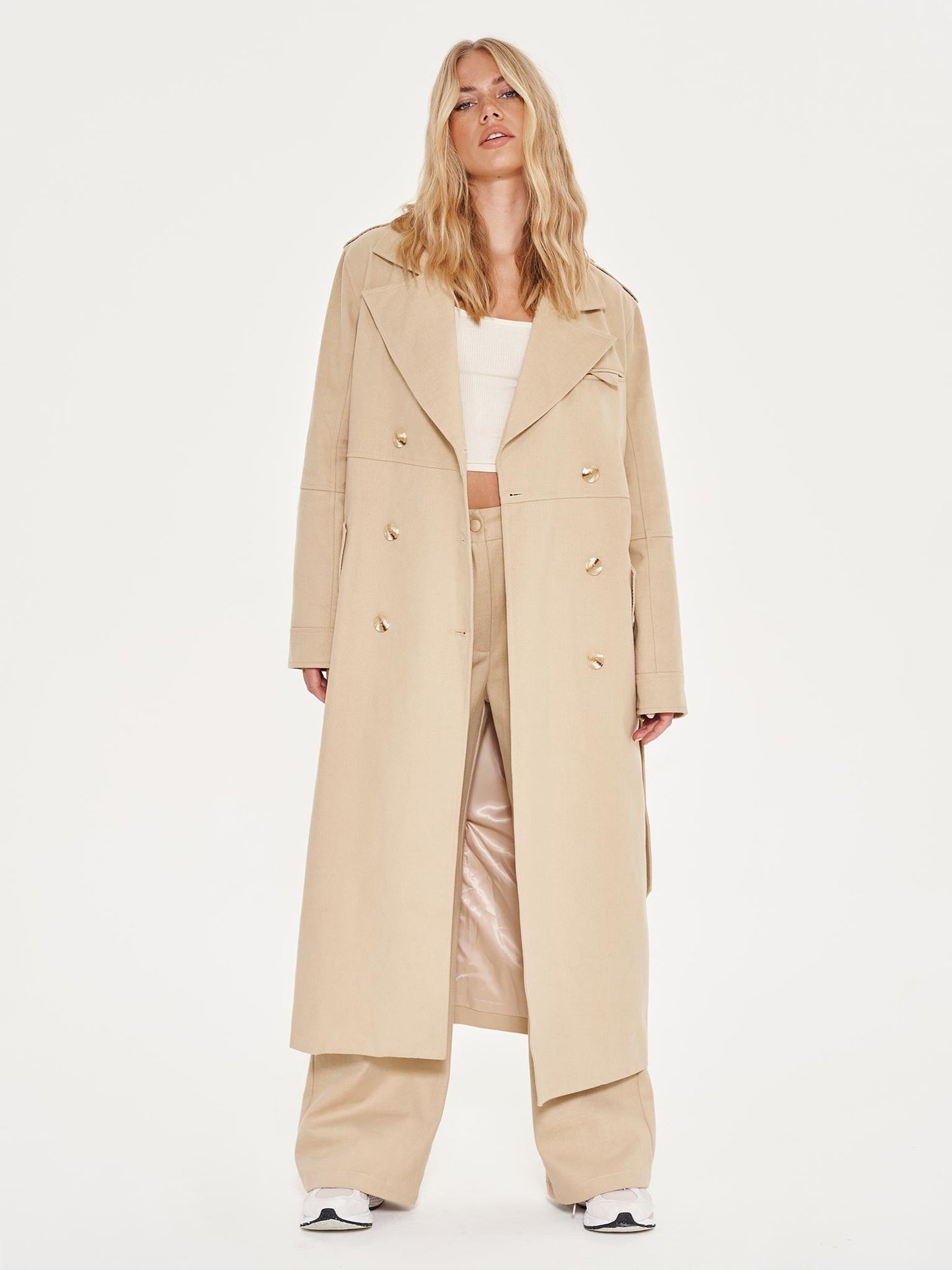 Belted Trench Coat - Stone