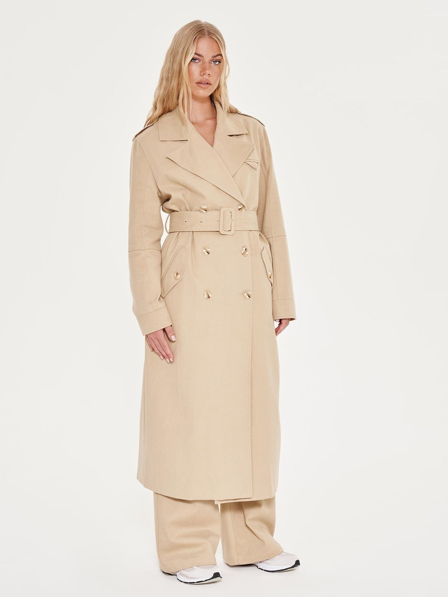 Belted Trench Coat - Stone