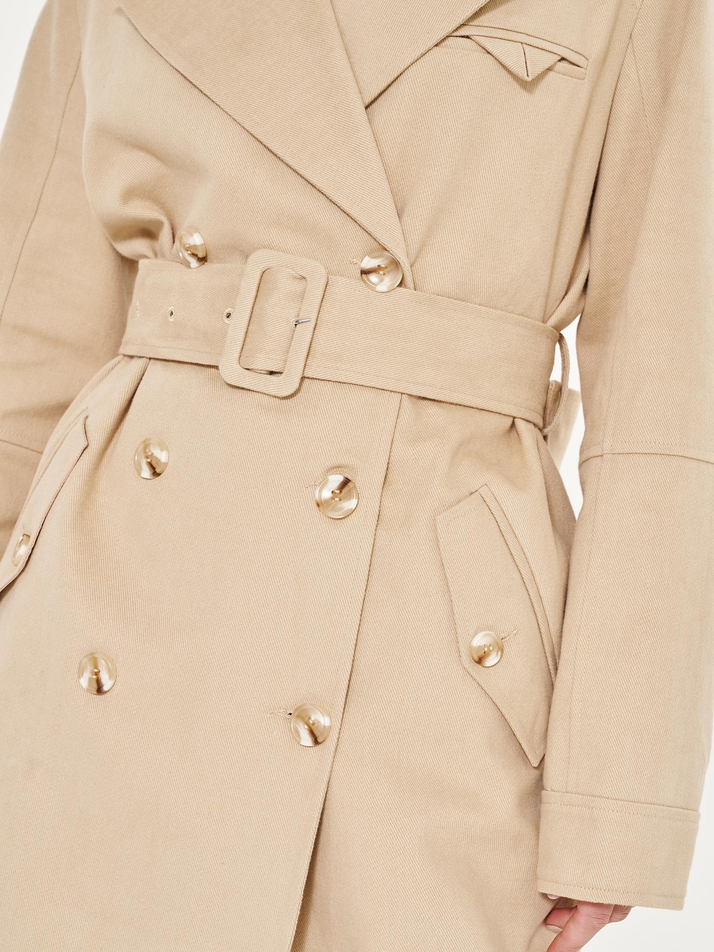 Belted Trench Coat - Stone