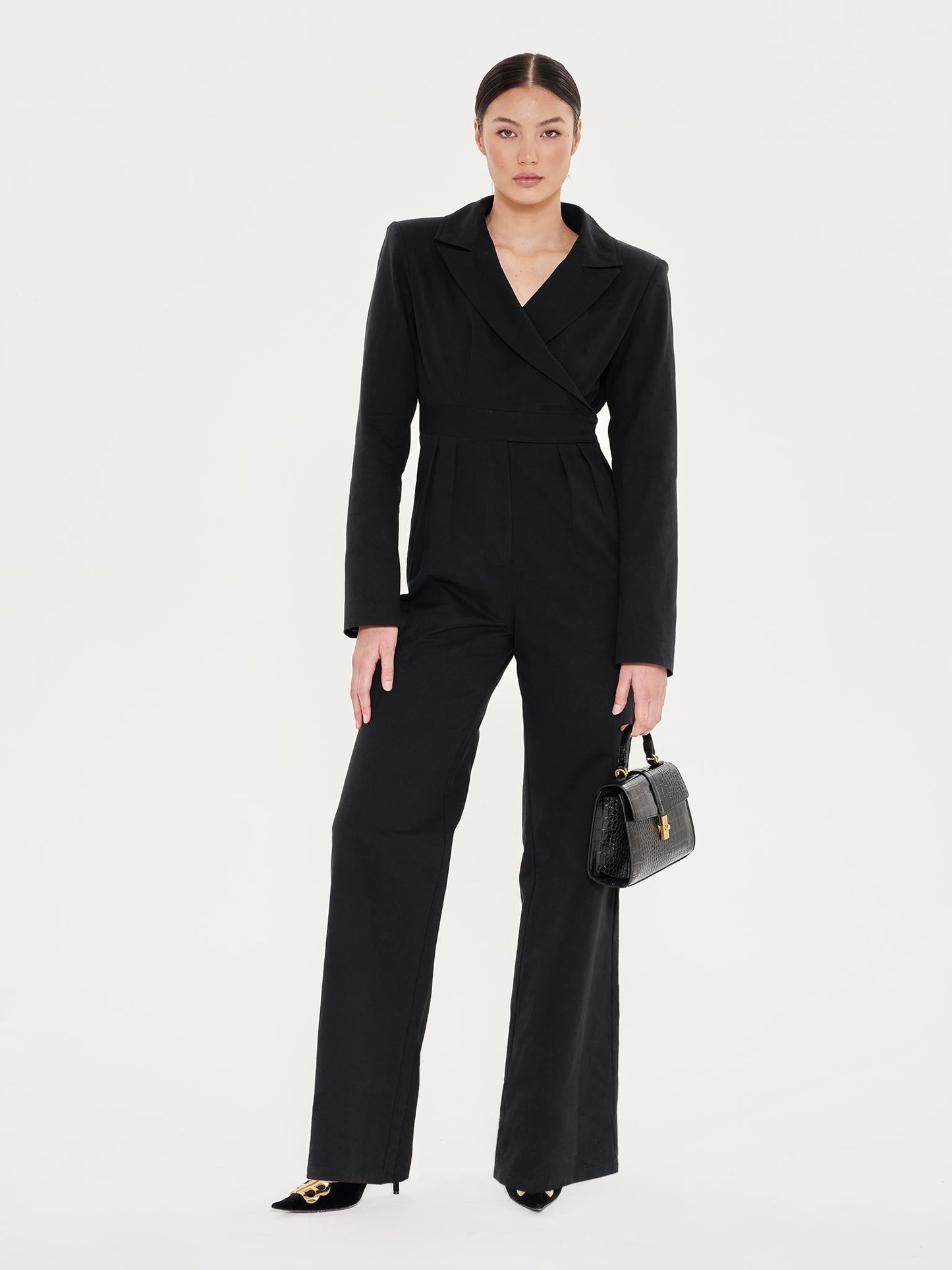 Black Tailored Jumpsuit - Black