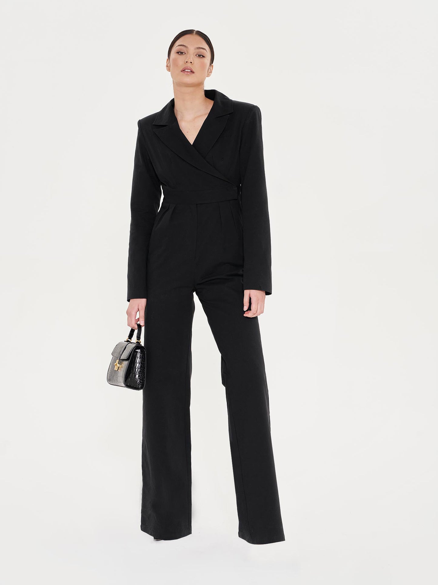 Black Tailored Jumpsuit - Black