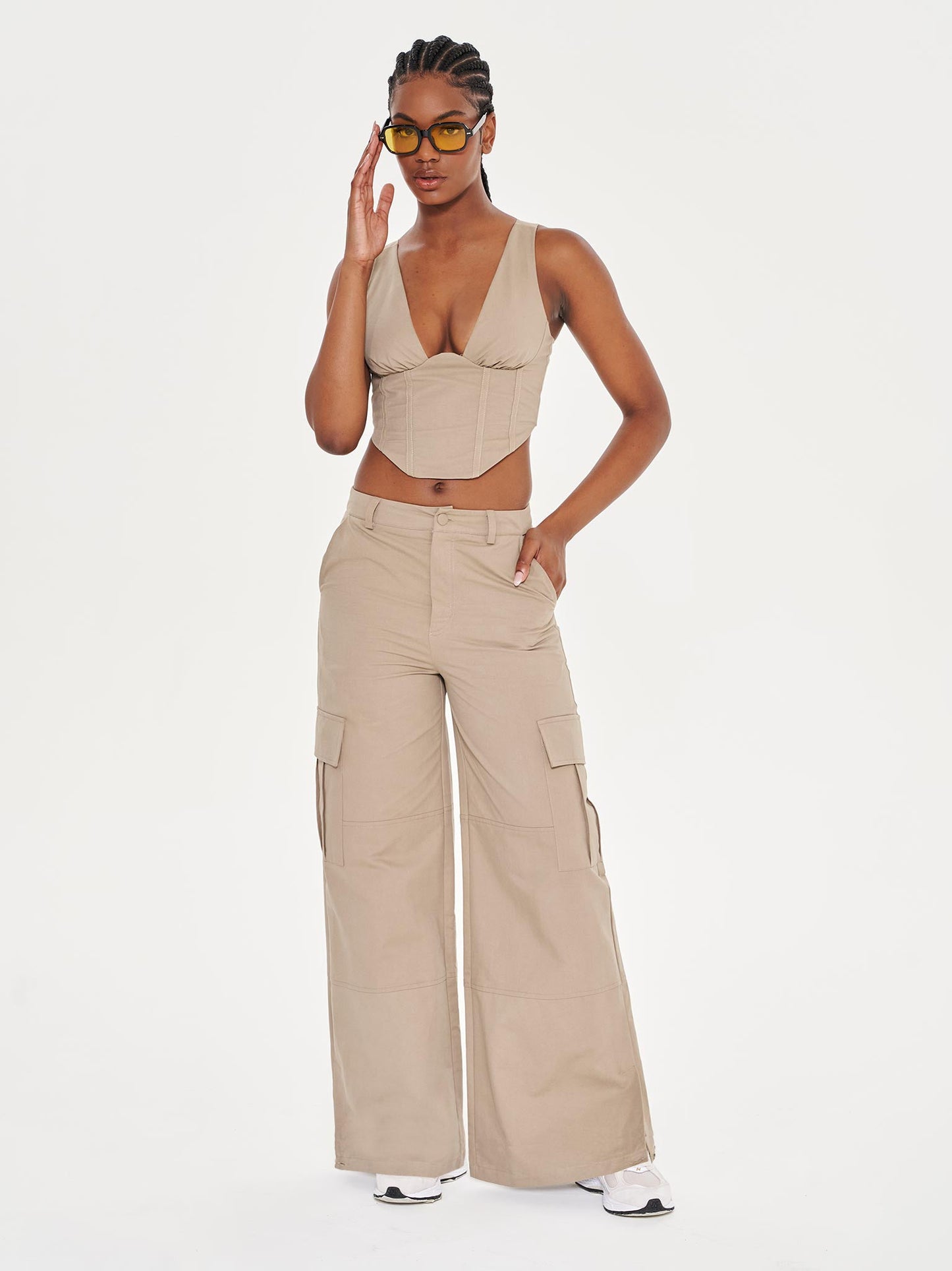 Plunge Corset Co-ord - Khaki