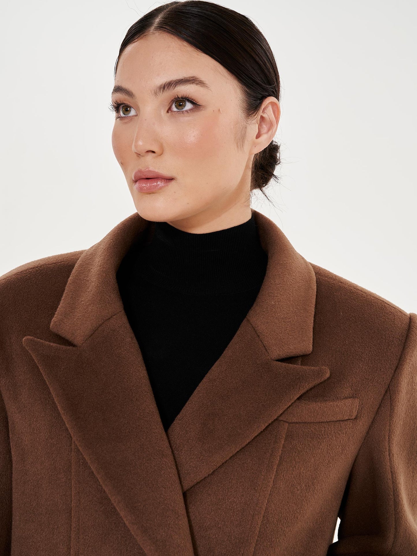 Tailored Crombie Coat - Brown